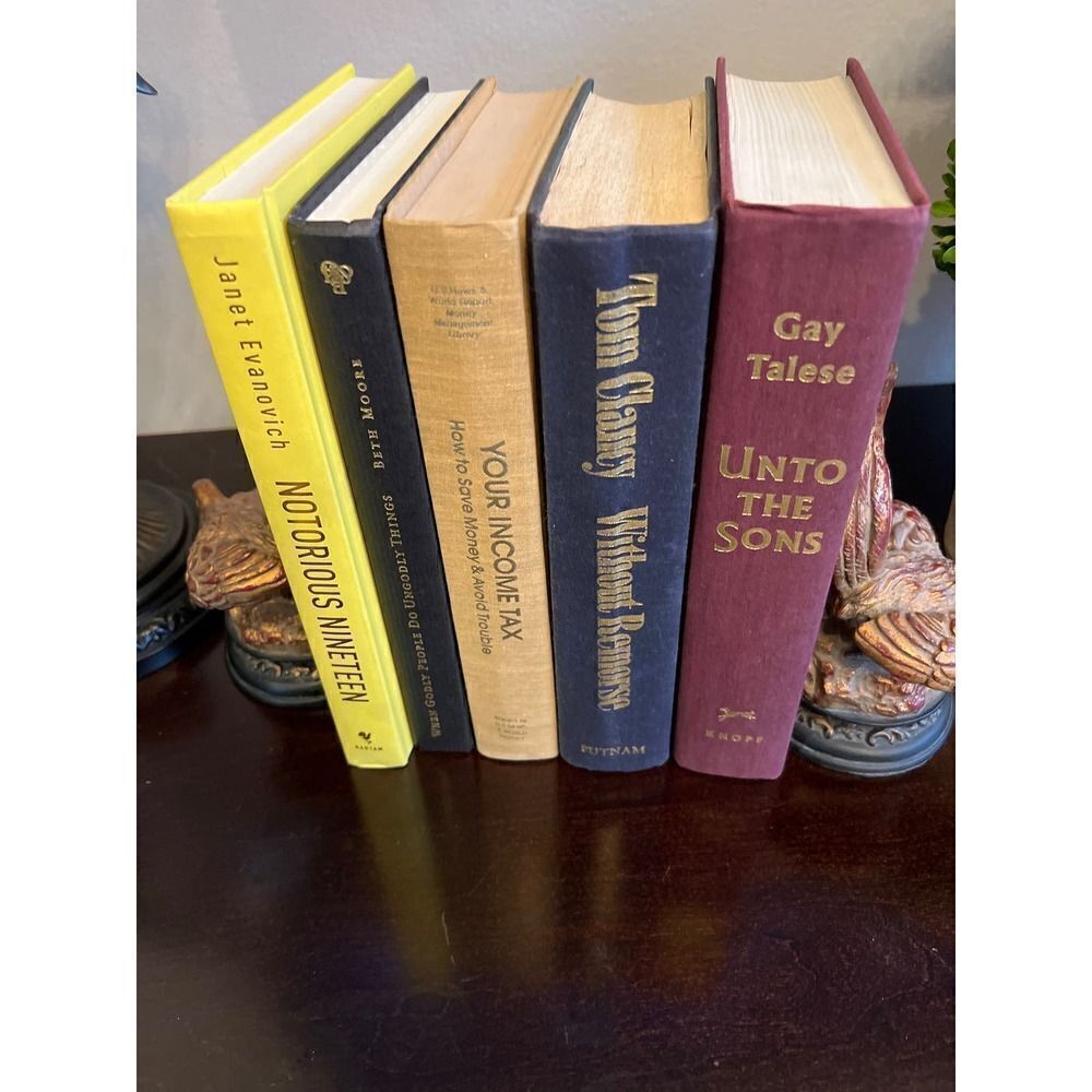 Hardback Books by Color. Mixed Color lot. Group of 5 as Shown